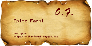 Opitz Fanni névjegykártya